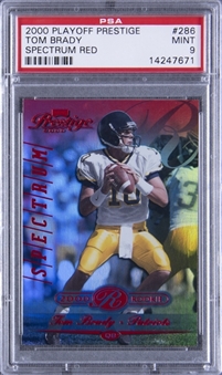 2000 Playoff Prestige Spectrum Red #286 Tom Brady Rookie Card (#049/100) – PSA MINT 9